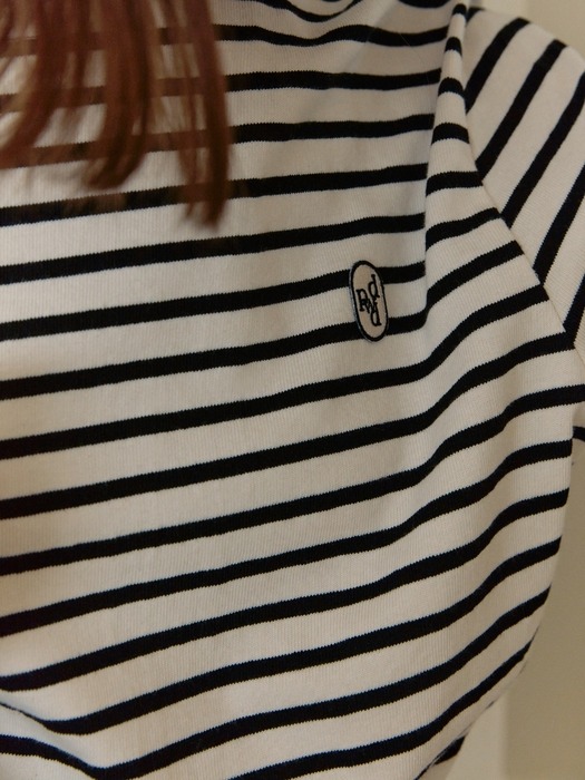 dpwd logo stripe t-shirt (ivory+black stripe)