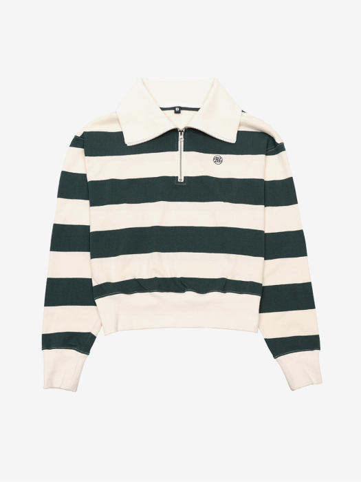 [22SS] STRIPE HALF ZIP UP - GREEN