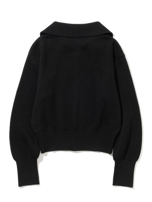 RCC Knit Zipup Cardigan [BLACK]