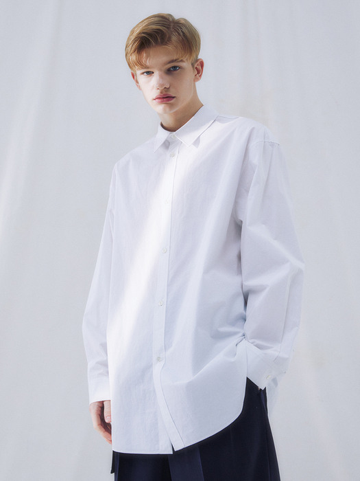 ESSENTIAL PAPERY TOUCH OVERSIZED SHIRTS(WHITE)