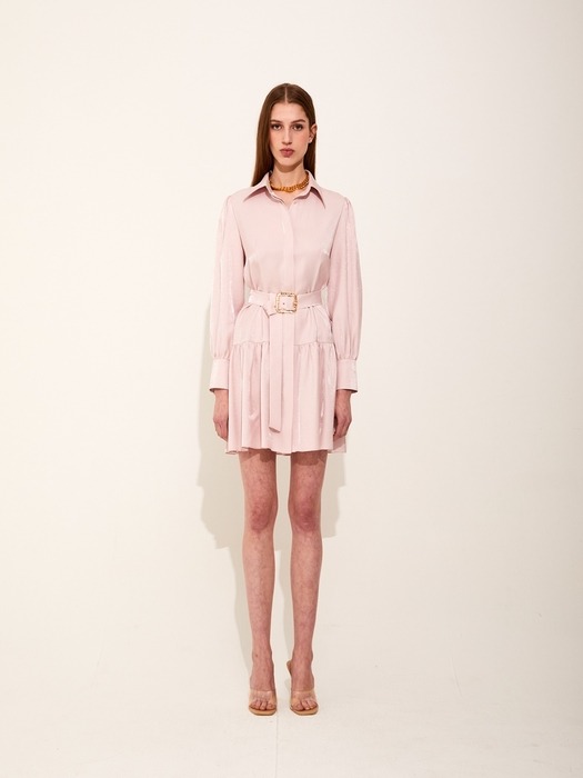 Kristyna Shirring Dress [Pink]