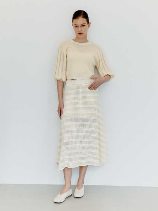 Rosie Knit Long Skirt - Butter Cream