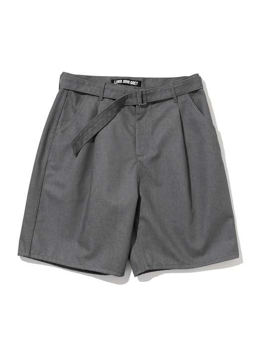 fair belted denim shorts grey