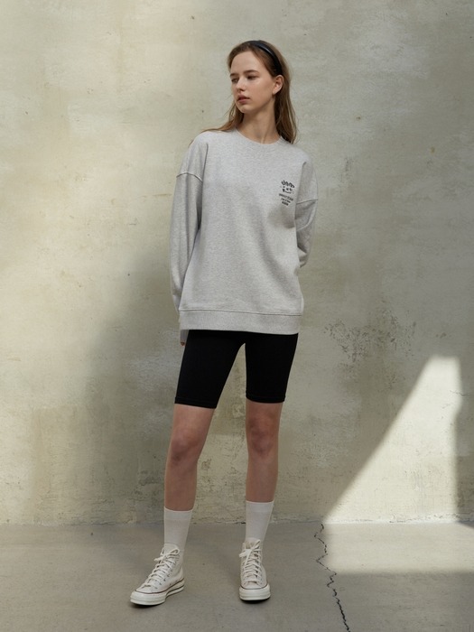 EMBROIDERY SIGNATURE SWEAT SHIRT LIGHT GREY