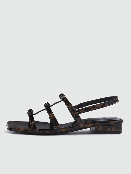 3ribbon (W square) strap Sandal Leopard