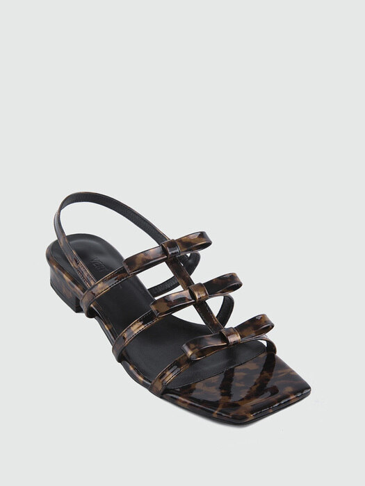 3ribbon (W square) strap Sandal Leopard