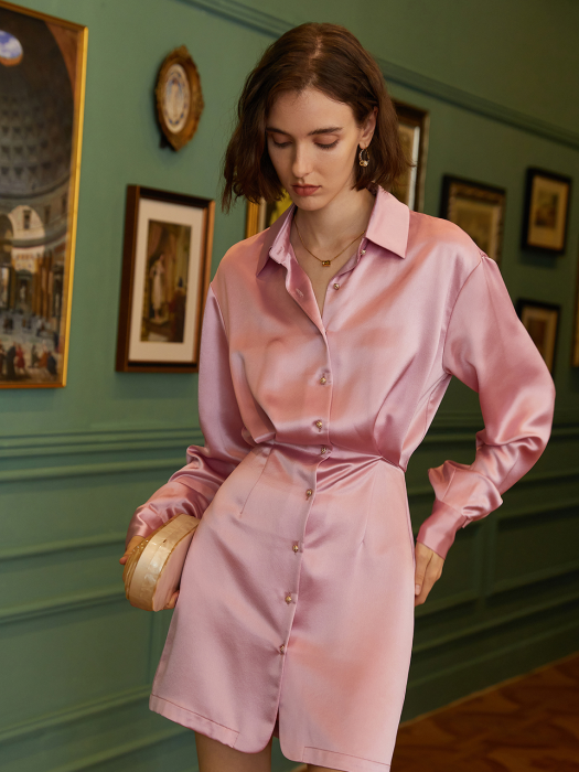 YY bottomless pink button dress
