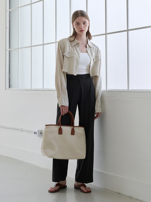 Easy canvas tote bag - brown