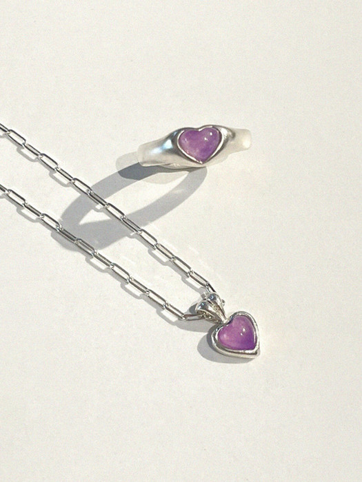 [단독] B. Heart ring/necklace Lavender jade (택 1)