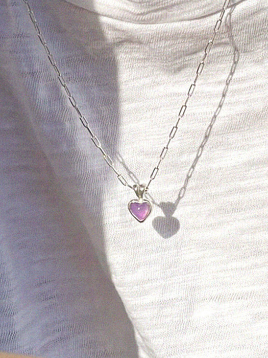 [단독] B. Heart ring/necklace Lavender jade (택 1)