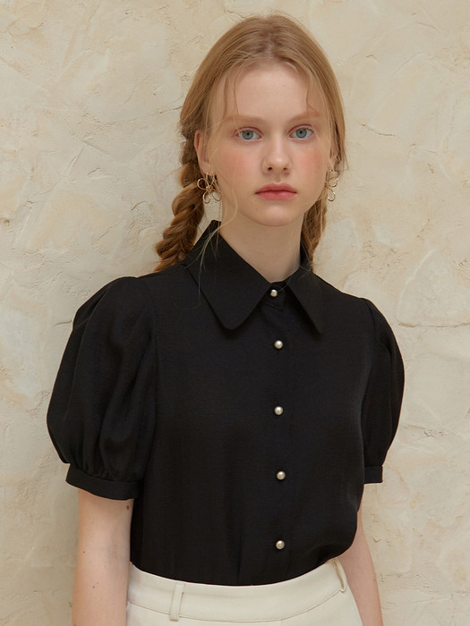 j987 see-through collar blouse (black)