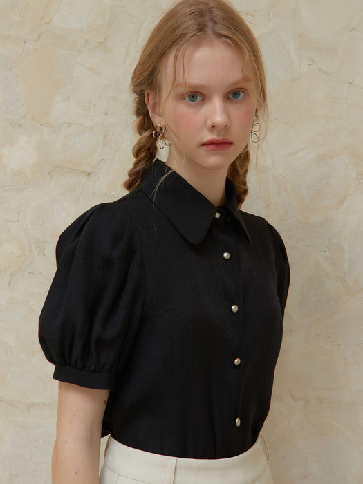 j987 see-through collar blouse (black)