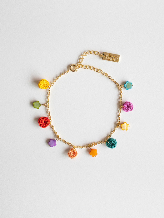 [2way] Summer rainbow bracelet&anklet (gold)