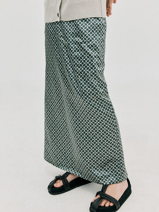 Silky Long Skirt_Dark Green