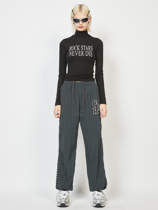 WOOL SPAN LETTERING TURTLENECK_BK