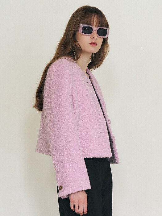 [단독]23 Fall_ Pink Boucle Wool Blazer