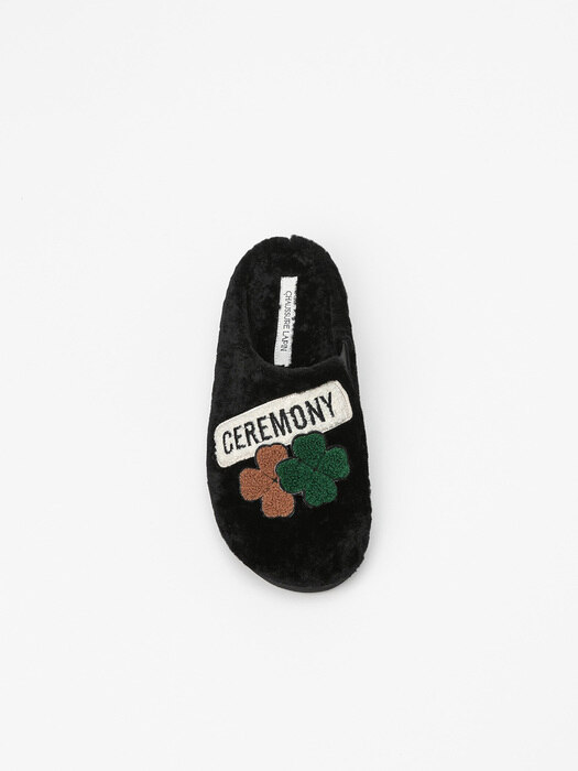 Trille Shearling Slides in Black