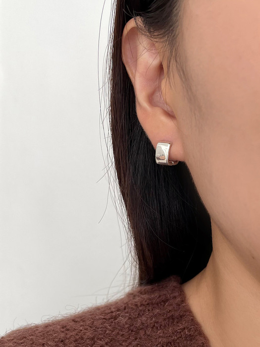 [silver925] square one touch earring (2color)