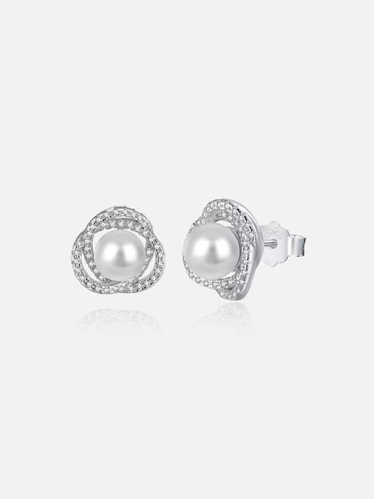 [Silver925] Schonbrunn Pearl Twist Earrings