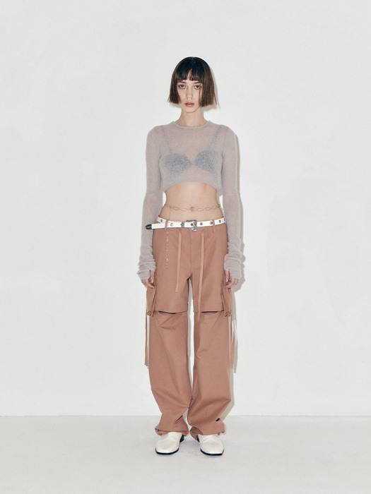 TWO WAY CARGO PANTS, PEACH