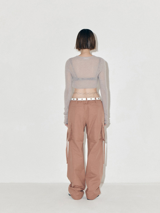 TWO WAY CARGO PANTS, PEACH