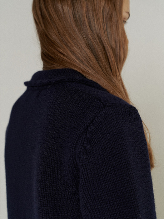 Naomi Wool Knit Jacket in Indigo