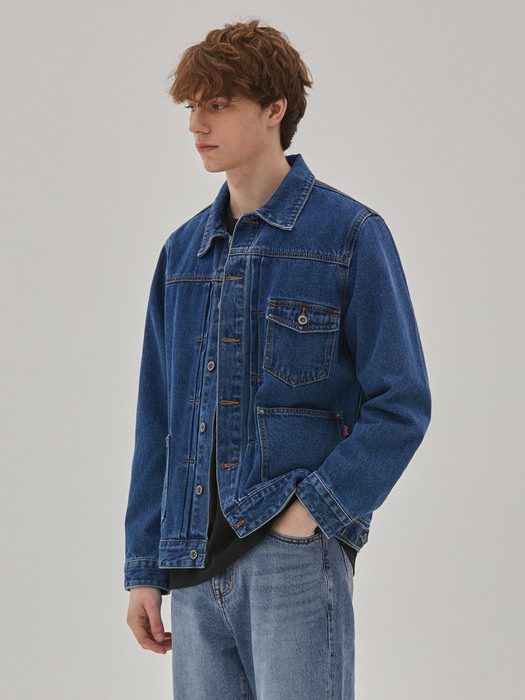 DENIM TWO TUCK JACKET INDIGO