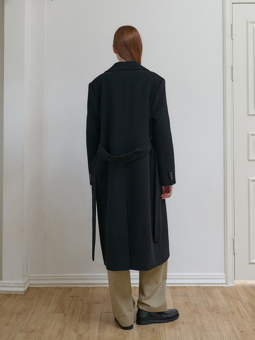 25FN relax-fit double handmade coat [BK]
