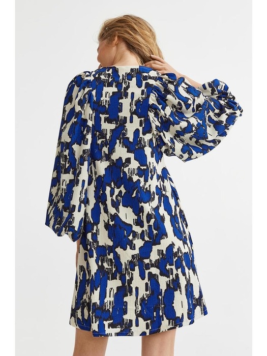 텍스처 니트 쇼트 드레스 브라이트 블루/패턴 1131667001