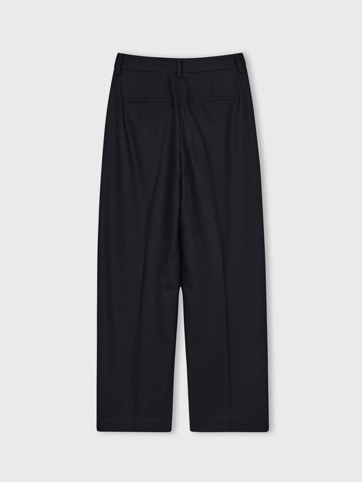 WOOL TUCK PANTS (BLACK)