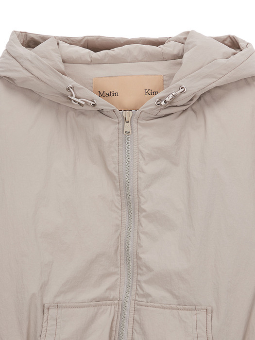 MATIN CROP HOOD DOWN JACKET IN BEIGE