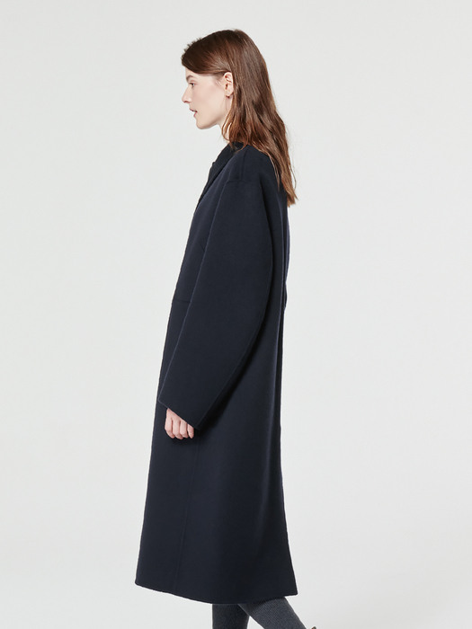 SHEARING COLLAR HANDMADE COAT-NAVY