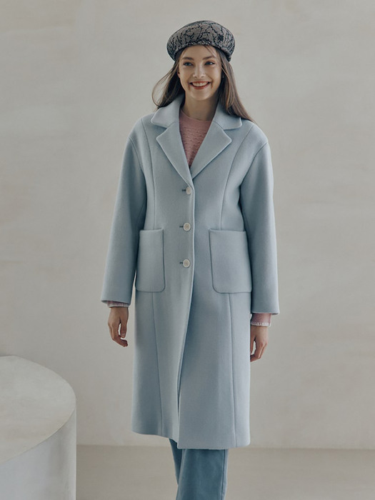 Wool Feminine Coat  Sky blue (WE2Y30T85Q)