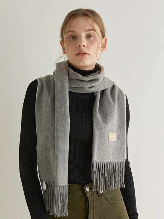 two tone cashmere muffler (M001_grey)