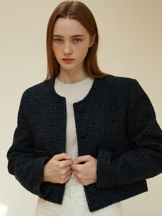 AD047 wool tweed jacket (navy)