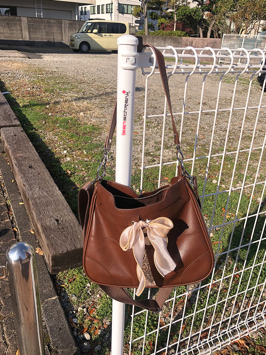 Bustier ribbon bag - chocolate brown