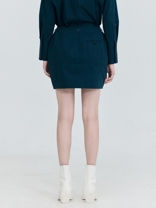 Cotton Mini Skirt_Navy