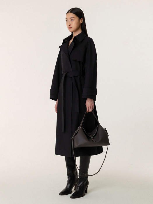 SS23 Flap Trench Coat Black