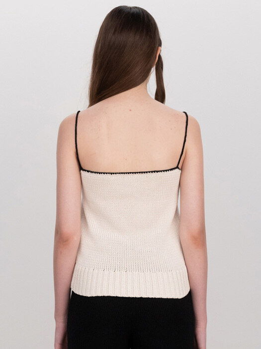 Via Rina string knit top (Ivory)