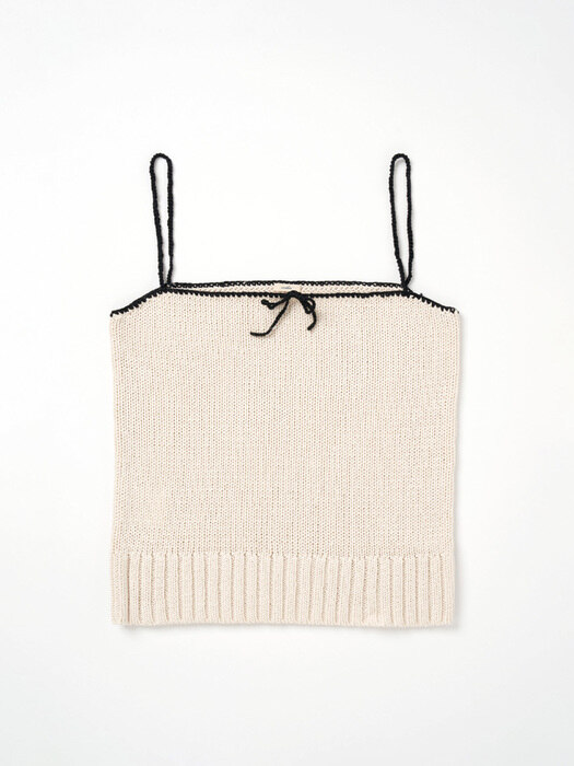 Via Rina string knit top (Ivory)