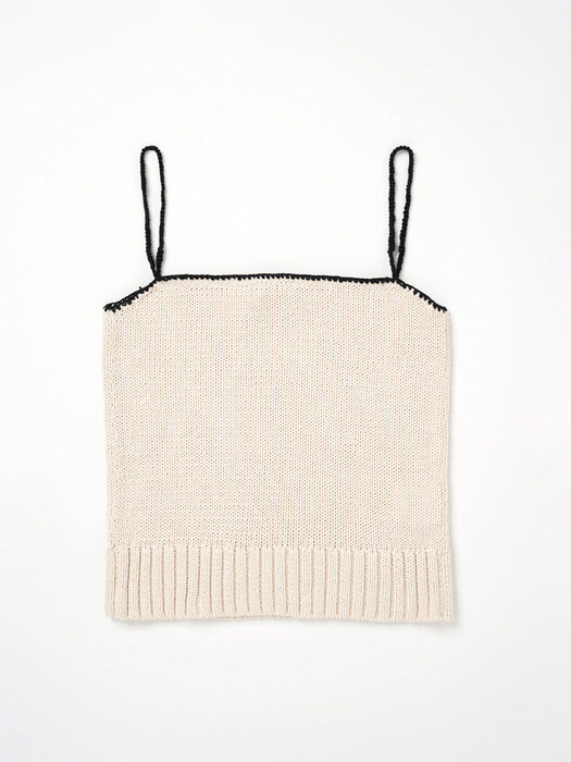 Via Rina string knit top (Ivory)