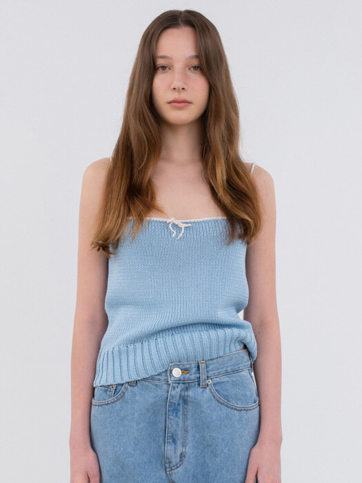 [단독] Via Rina string knit top