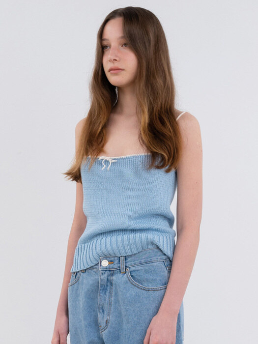 [단독] Via Rina string knit top