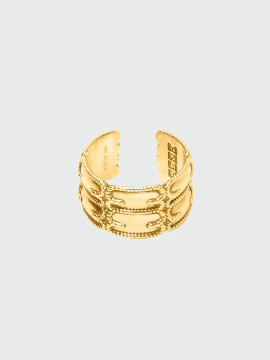 WOLD Double-Band Logo Ring - Gold