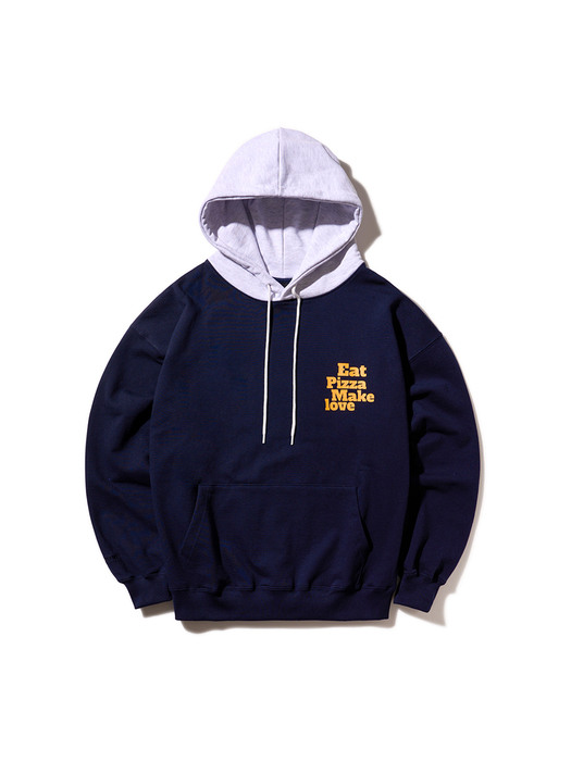 PIZZA COLOR MATCHING HOODIE (NAVY)