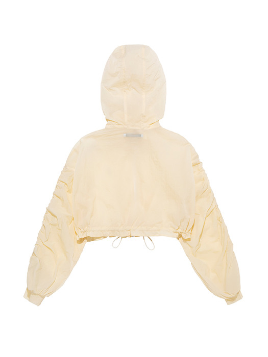 LOVEFORTY SHIRRING ACTIVE WIND BREAKER YELLOW