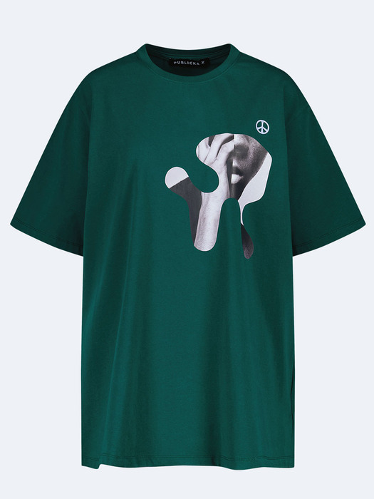 INNA PEACE T-SHIRT, TEAL GREEN (over-fit)