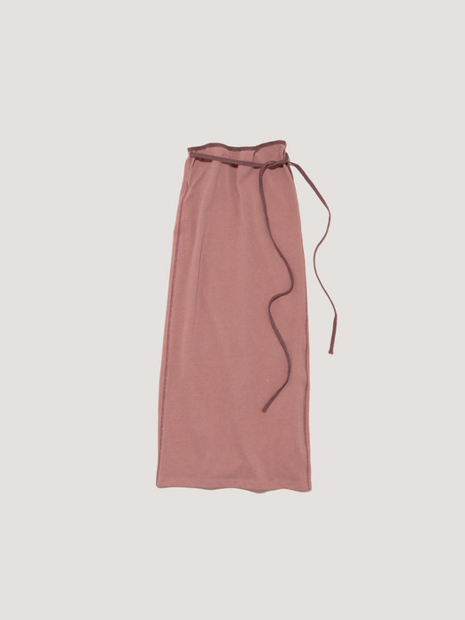 Pigment Dyeing Jersey Wrap Skirt_dry rose