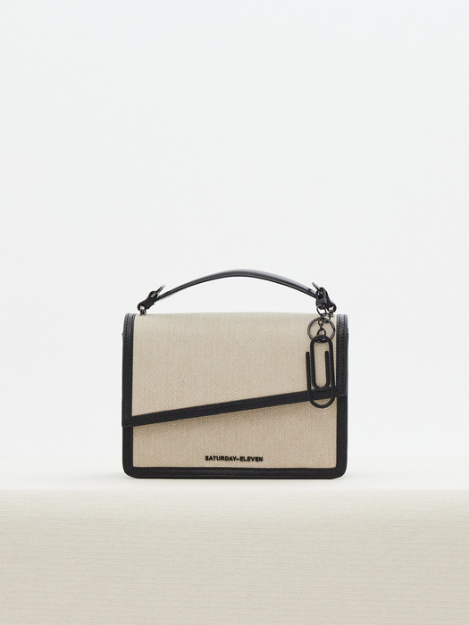 NO.43 HANDLE CROSS BODY BAG _ D/BEIGE WHITE