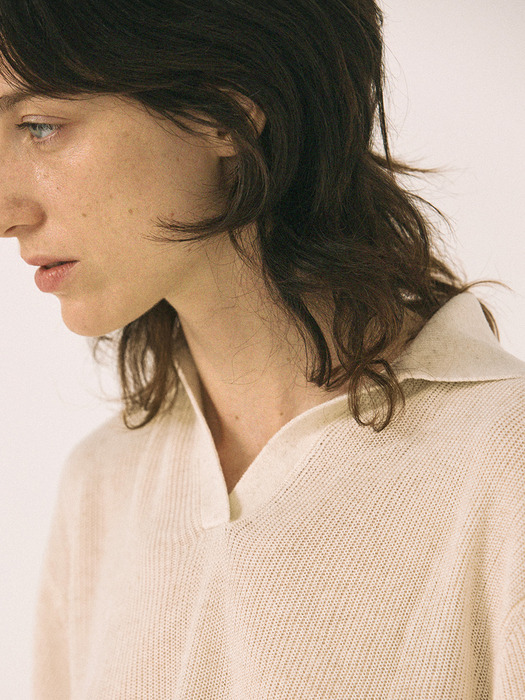 [토마스모어]TD2-SW01 마티니 브이 카라 니트-아이보리 [W CONCEPT]